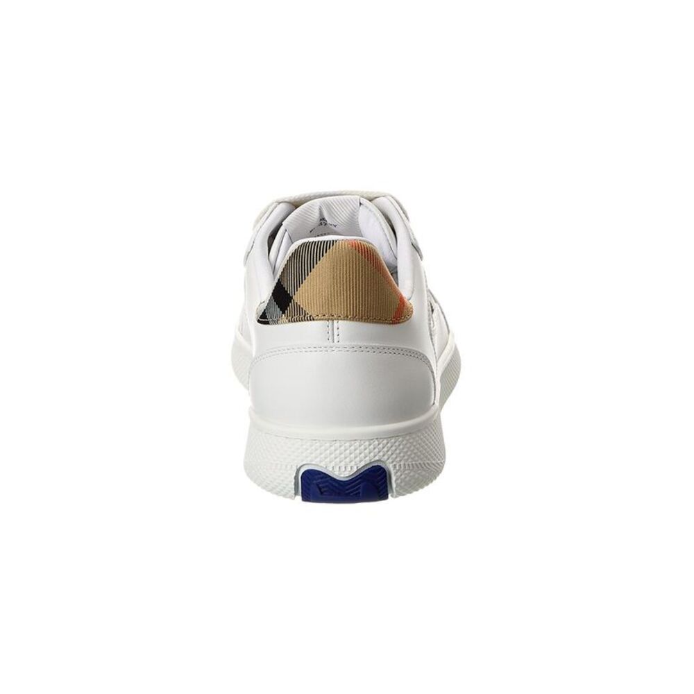 Burberry Terrace Check Canvas & Leather Sneaker, White - Picture 3 of 5